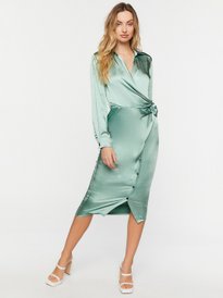 forever 21 green wrap dress Buy Black V-Neck Long Sleeves Midi - Dresses for Women 23819806 Mini dresses