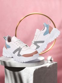 Buy R&B Women Colourblocked Lace-Up Sneakers - Casual Shoes for
