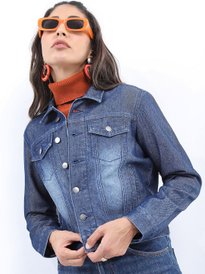 Buy Tokyo Talkies Women Washed Crop Denim Jacket with Embroidered