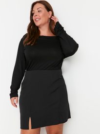 Buy FOREVER 21 Women Black Solid Cotton Mini Skirt - Skirts