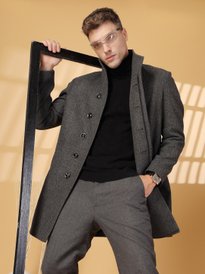 Buy FOREVER 21 Men Grey Longline Coat - Coats for Men