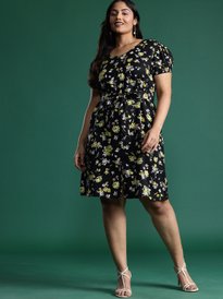 Buy DressBerry Curve Plus Size Floral Print A-Line Midi Dress - Dresses for  Women 25981636 | Myntra