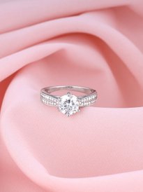 Buy Mabel 925 Sterling Silver Rhodium Plated Studded Leaf