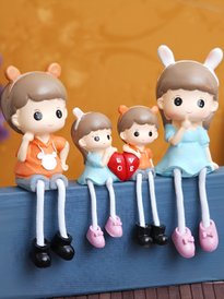 Happy Family Set Sitting Doll Figurines - Polyresin Showpiece Gift For Anniversaries, Birthdays, Valentine's Day - View #5