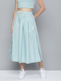 Buy FOREVER 21 Mint Green Midi Flared Pleated Skirt - Skirts for