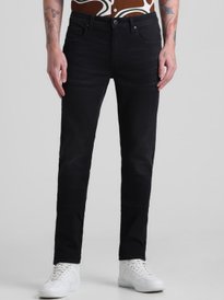 Buy Flying Machine Men Black Slim Straight Fit Mid-Rise Light Fade