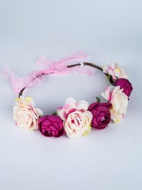 Buy Sanjog Women Red & White Rose Flower Embellished Tiara