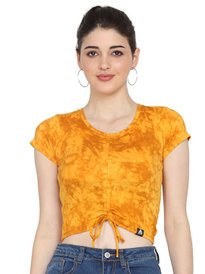 Buy FLURR Shirt Collar Cotton Fitted Crop Top - Tops for Women