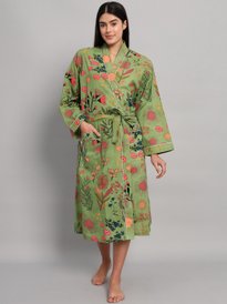 chinese dress ladies Plum Linen Robe Medium