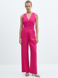 Buy MANGO Belted Crossover Collar Jumpsuit - Jumpsuit for Women