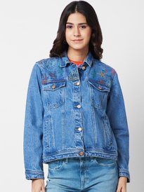 Buy Levis Pure Cotton Denim Jacket With Embroidered Detail