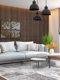 Buy STUDIOHMK Brown Geometric Anti-Skid Polypropylene Carpet