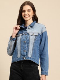 Buy Mast & Harbour Cotton Puff Sleeves Denim Jacket - Jackets for