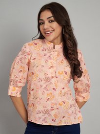 Buy KAMI KUBI Geometric Printed Cotton Top - Tops for Women