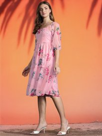 Buy DressBerry Curve Plus Size Floral Print A-Line Midi Dress - Dresses for  Women 25981636 | Myntra