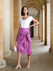 Buy Sangria Tulip Hem Pleated Detail Maxi Wrap Skirt - Skirts for