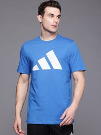 Buy ADIDAS Brand Logo Printed Drop-Shoulder Sleeves Pure Cotton T