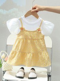 Buy YK Girls Cotton Checked Pinafore Dress - Dresses for Girls 32485132 |  Myntra