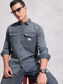 Buy WROGN Pure Cotton Denim Shirt - Shirts for Men 33009107 | Myntra