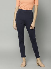 Buy United Colors of Benetton Women Charcoal Grey Solid Treggings