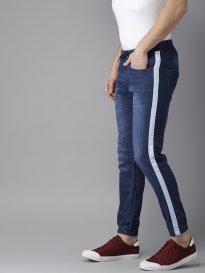 Side stripe jeans mens myntra sale