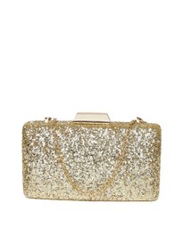 Buy Diana Korr Gold-Toned Rhinestone Embellished Box Clutch