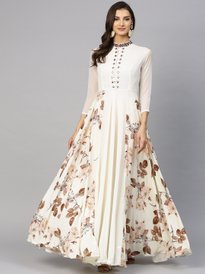 Buy KALINI Embroidered Sequinned Fit And Flare Georgette Maxi Dress - Ethnic  Dresses for Women 22960620 | Myntra