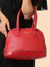 Buy Lavie Nasrin Black Textured Structured Satchel Bag Handbags