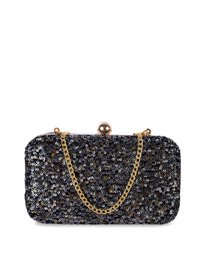 Buy Diana Korr Blue Rhinestone Embellished Box Clutch Clutches