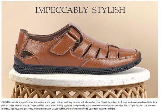 FAUSTO Men Brown Sandals