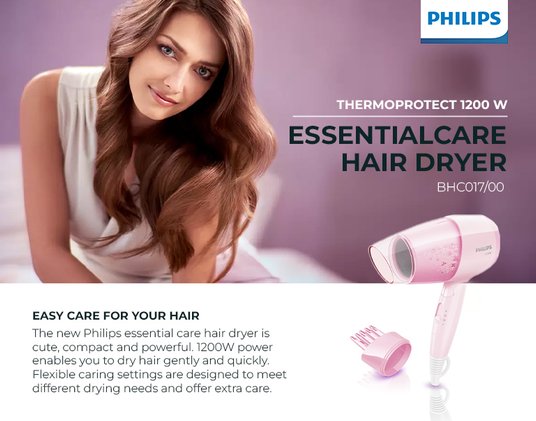 Buy Philips BHC017/00 ThermoProtect 1200 W Hair Dryer- Pink