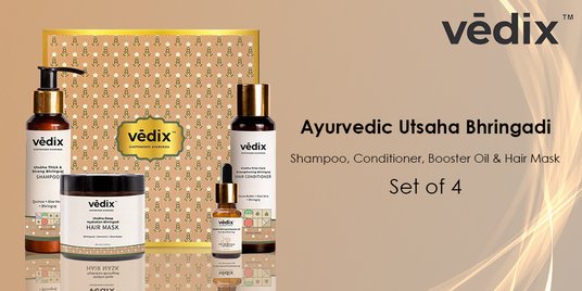 Buy VEDIX Set of 4 Ayurvedic Utsaha Bhringadi Shampoo