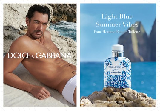 summer vibes dolce gabbana light blue advertisement