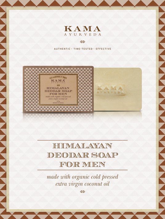 Kama Ayurveda Himalaya Deodar Seife Für Männer – Mit Bio-Kokosöl & Aprikosenöl, 125 G, Natürliche Pflege