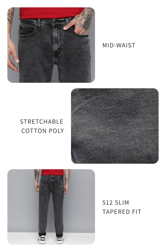 Buy Levis Men 512 Tapered Fit Acid Wash Stretchable Jeans Jeans for Men 25756704 Myntra