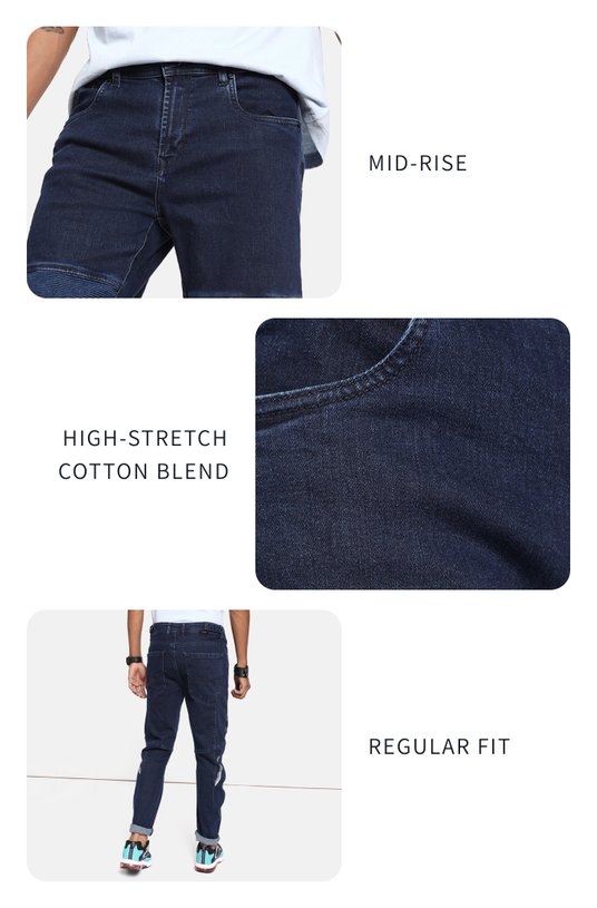 Buy The Roadster Life Co. Men Biker Cordura Stretchable Jeans