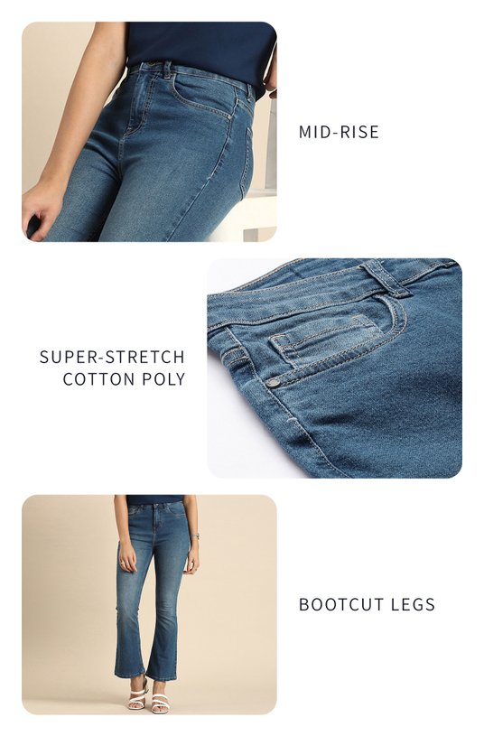 Buy all about you Women Bootcut Light Fade Stretchable Mid