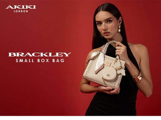Buy Akiki London Brackley 21 Box Handbag with a Pouch, Scar and