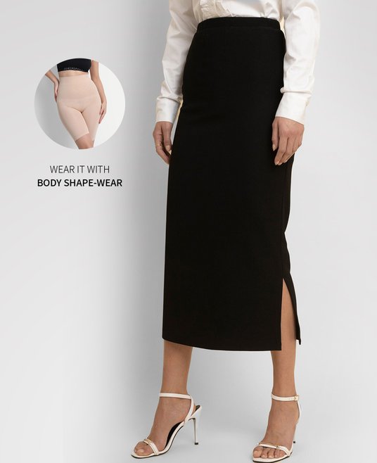 Buy NEUDIS Midi Pencil Skirt With Side Slit Skirts for Women