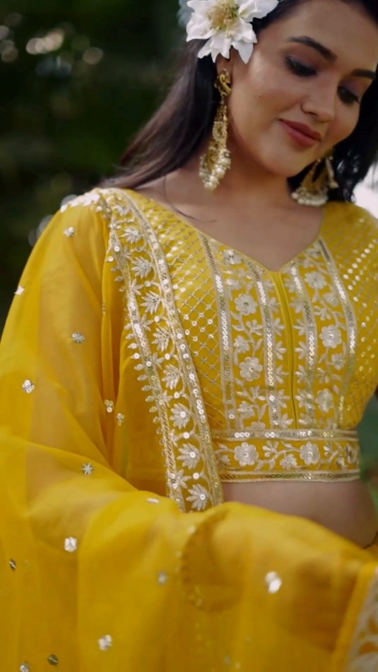 sachin and babi light blue dress Haldi Ceremony Dress For Ladies
