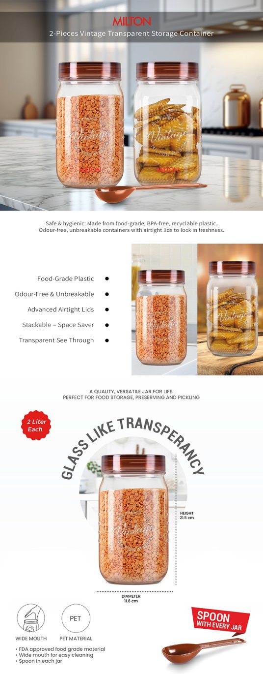 Buy Milton Vintage Airtight Containers Pcs with Spoons
