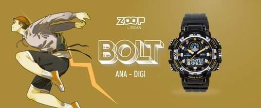 Buy Zoop Bolt Ana Digi Black and Yellow Multi Color Case Watch for