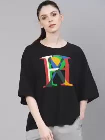 Printed Boxy Lifestyle Pure Cotton T-shirt