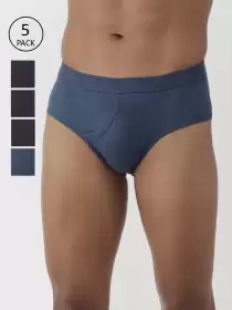 Men Pack of 5 Solid Briefs