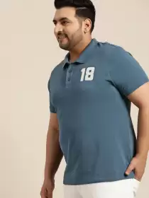 Plus Size Applique Detail Polo T-shirt