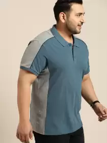 Plus Size Men Solid Polo Collar Pure Cotton T-shirt