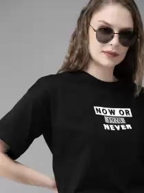 Women Solid Round Neck Pure Cotton T-shirt