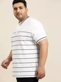 Plus Size Men Striped T-shirt