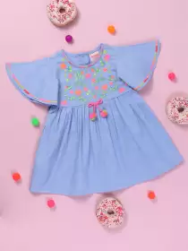Girls Floral Embroidered Dress