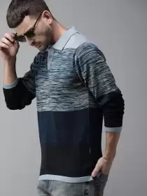 Colourblocked Polo Collar T-shirt